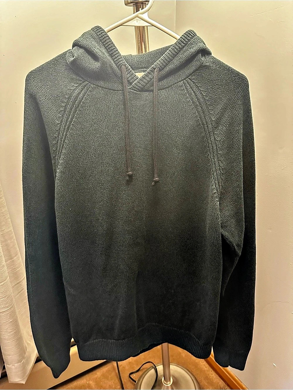 H&M Men's Forest Green Knit Hoodie Size Medium